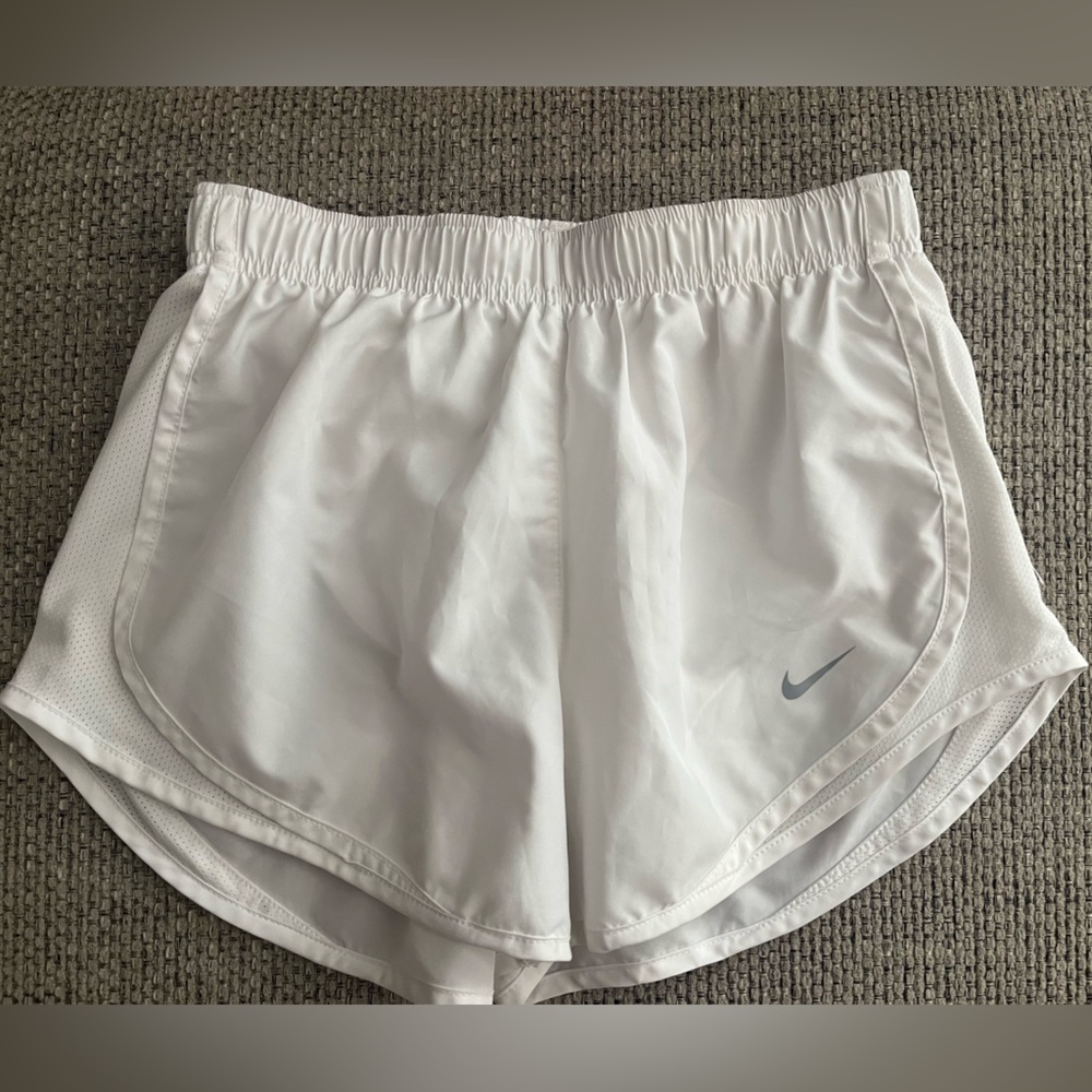 Nike Women's White and Gray Athletic Shorts